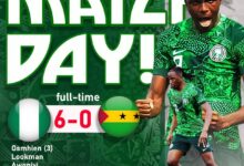 Nigeria beats Sao Tome 6 Nil