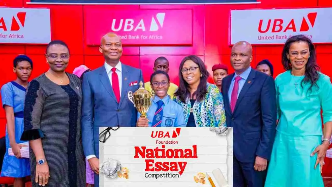 2023 UBA National Essay Competition For Nigerian Students Competition 1 UBA National Essay Competition aims to promote the reading culture and encourage healthy and intellectual competition amongst secondary school students in Nigeria and across Africa. UBA National Essay Competition aims to promote the reading culture and encourage healthy and intellectual competition amongst secondary school students in Nigeria and across Africa. uba national essay competition