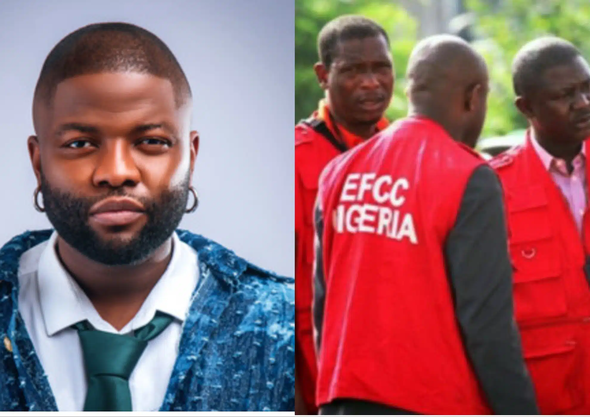 Skales Share Video Evidence Of EFCC Bursting His House (SEE VIDEO) 1 The renowned Nigerian musician, Skales, used his social media platform in the early hours of October 10 to reveal that agents from the EFCC of Nigeria had entered his residence with firearms for what they claimed to be a standard procedure. The renowned Nigerian musician, Skales, used his social media platform in the early hours of October 10 to reveal that agents from the EFCC of Nigeria had entered his residence with firearms for what they claimed to be a standard procedure. efcc and skales