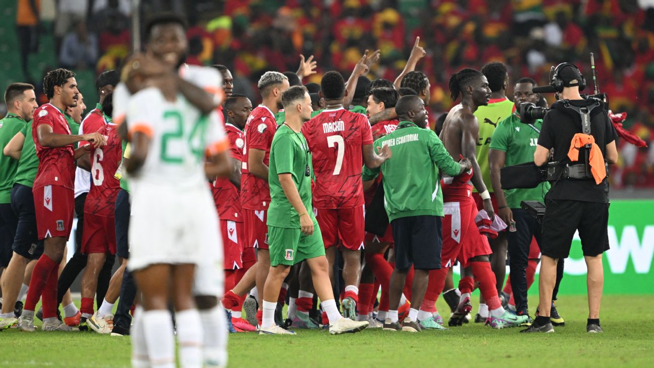 Equatorial Guinea pounded hosts Ivory Coast 4-0 1 Equatorial Guinea produced the biggest upset in Africa Cup of Nations history with a 4-0 thumping of hosts Ivory Coast on Monday that put the small country into the round of 16 as Group A winners and left the hosts facing potential elimination. Equatorial Guinea produced the biggest upset in Africa Cup of Nations history with a 4-0 thumping of hosts Ivory Coast on Monday that put the small country into the round of 16 as Group A winners and left the hosts facing potential elimination. r1280921 1296x729 16 9