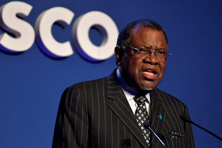 President Hage Geingob of Namibia passes away at age 82 1 According to his office, Namibian President Hage Geingob passed away at the age of 82, less than three weeks after it was revealed he would receive cancer treatment. According to his office, Namibian President Hage Geingob passed away at the age of 82, less than three weeks after it was revealed he would receive cancer treatment. 2024 02 04T032610Z 1347024357 RC23TQ9CMREO RTRMADP 3 PEOPLE HAGE GEINGOB 1707017957