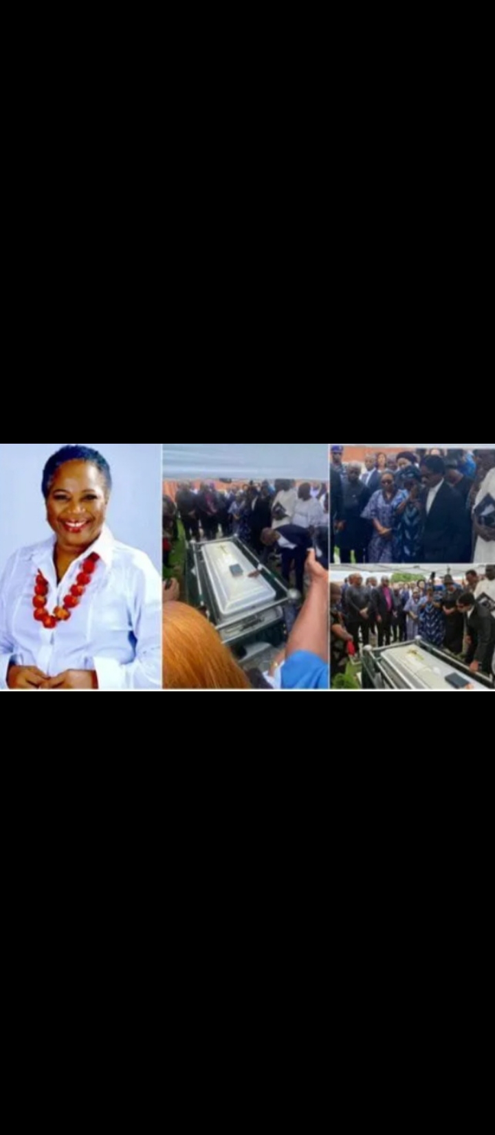 Onyeka Onwenu Buried in Lagos 1 The late veteran singer, journalist, and cultural icon Onyeka Onwenu, affectionately known as the “Elegant Stallion,” has been laid to rest today in a poignant ceremony in Lagos. Onyeka Onwenu passed away on July 30, 2024, at the age of 72, she succumbed to injuries from a fall during an event to honour Emzor Pharmaceuticals’ Managing Director, Dr. Stella Okoli. The late veteran singer, journalist, and cultural icon Onyeka Onwenu, affectionately known as the “Elegant Stallion,” has been laid to rest today in a poignant ceremony in Lagos. Onyeka Onwenu passed away on July 30, 2024, at the age of 72, she succumbed to injuries from a fall during an event to honour Emzor Pharmaceuticals’ Managing Director, Dr. Stella Okoli. Onyeka Onwenu Buried in Lagos