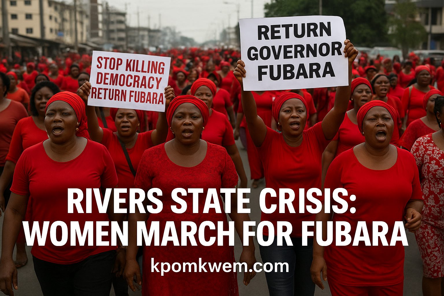 Women in Red Protest Tinubu’s Emergency Rule 1 Women Protest in Port Harcourt, Demand Reinstatement of Governor Siminalayi Fubara Women Protest in Port Harcourt, Demand Reinstatement of Governor Siminalayi Fubara Women in Red Protest Tinubu’s Emergency Rule