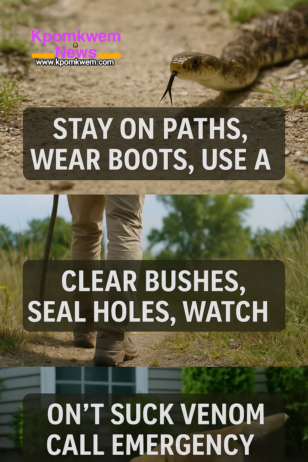 Snake safety tips 2 Whether you're a hiker, farmer, parent, or simply someone who lives in a snake-prone region, understanding snake safety tips can save lives. Snakes play an important role in the ecosystem, but human-snake encounters can be dangerous if not handled with care and knowledge. In this detailed guide, we’ll provide you with snake safety advice with reference links to reputable sources. Whether you're a hiker, farmer, parent, or simply someone who lives in a snake-prone region, understanding snake safety tips can save lives. Snakes play an important role in the ecosystem, but human-snake encounters can be dangerous if not handled with care and knowledge. In this detailed guide, we’ll provide you with snake safety advice with reference links to reputable sources. Picture Snippets on Snake Safety Tips