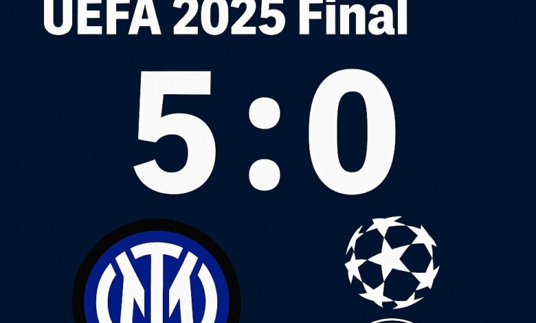 JUST IN: Inter Milan Disgraced 5:0 in UEFA 2025 Final 1 In a shocking and unforgettable UEFA 2025 Final, Inter Milan were disgraced 5:0 by their Spanish rivals, Real Madrid, at the Allianz Arena in Munich, Germany. The match, held on Saturday, May 31, 2025, saw Los Blancos claim their record-extending 16th UEFA Champions League title in spectacular fashion. In a shocking and unforgettable UEFA 2025 Final, Inter Milan were disgraced 5:0 by their Spanish rivals, Real Madrid, at the Allianz Arena in Munich, Germany. The match, held on Saturday, May 31, 2025, saw Los Blancos claim their record-extending 16th UEFA Champions League title in spectacular fashion. JUST IN: Inter Milan Disgraced 5:0 in UEFA 2025 Final