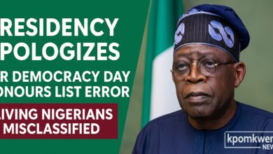 Presidency Apologizes for Honours List Error – Living Nigerians Misclassified