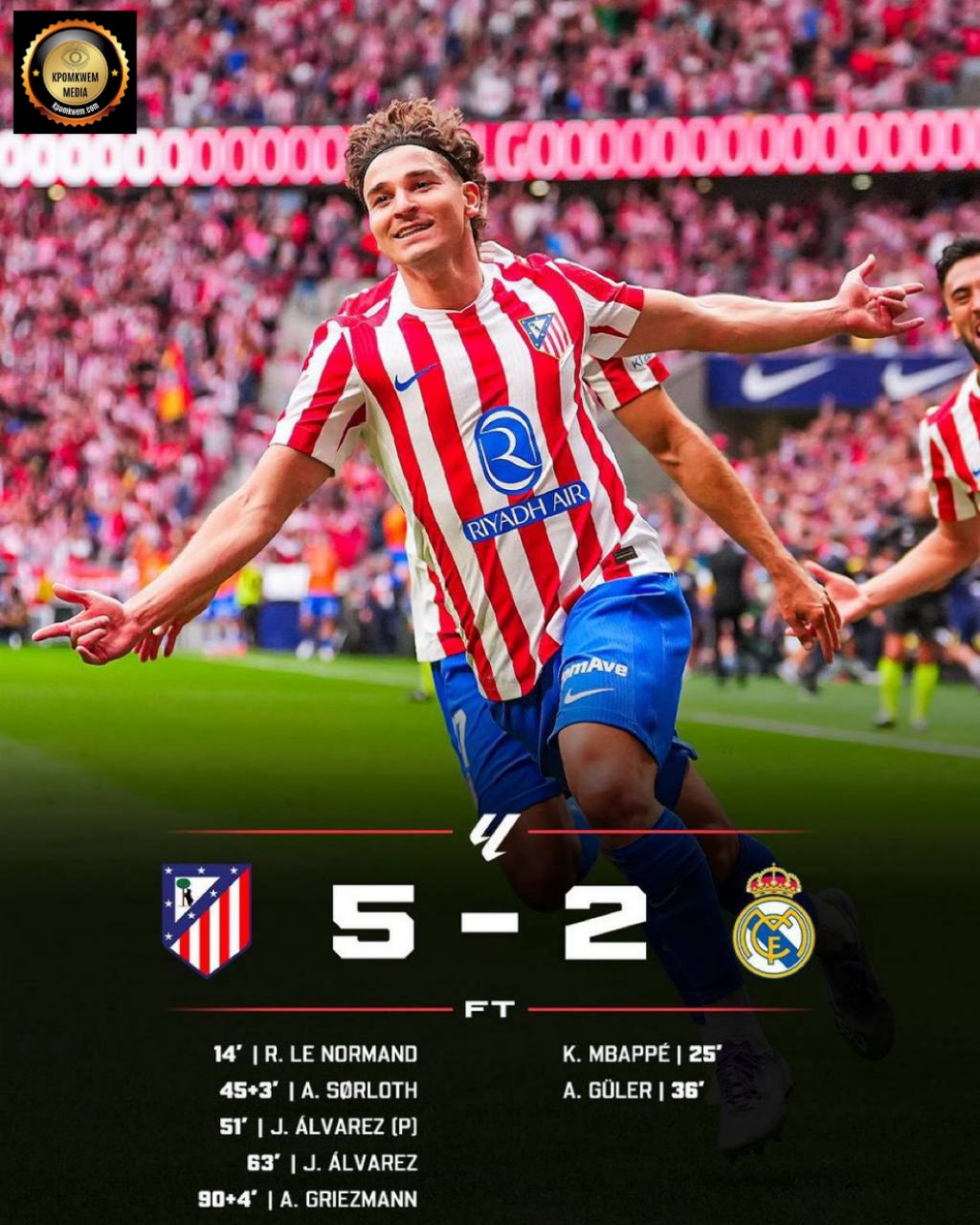 Atlético Madrid’s 5–2 Masterclass Over Real Madrid: A Derby That Shakes La Liga 1 Atlético Madrid’s 5–2 Masterclass Over Real Madrid: A Derby That Shakes La Liga Atlético Madrid’s 5–2 Masterclass Over Real Madrid: A Derby That Shakes La Liga 20250927 174621