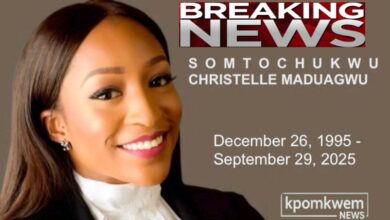 Arise TV News Caster Killed in Abuja 23 A popular news anchor working for Arise News Television in Abuja known as Somtochukwu Christelle Maduagwu has been murdered during an armed robbery attack at her residence in the Katampe area of Abuja in the early hours of Monday September 29, 2025. A popular news anchor working for Arise News Television in Abuja known as Somtochukwu Christelle Maduagwu has been murdered during an armed robbery attack at her residence in the Katampe area of Abuja in the early hours of Monday September 29, 2025. Arise TV News Caster Killed in Abuja
