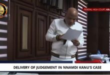 Court Convicts Nnamdi Kalu with following Charges 2 Justice James Omotosho of the Federal High Court, Abuja, has delivered his ruling in the case between the detained leader of the Indigenous People of Biafra (IPOB), Nnamdi Kanu, and the Federal Government. Justice James Omotosho of the Federal High Court, Abuja, has delivered his ruling in the case between the detained leader of the Indigenous People of Biafra (IPOB), Nnamdi Kanu, and the Federal Government. 20251120 140317